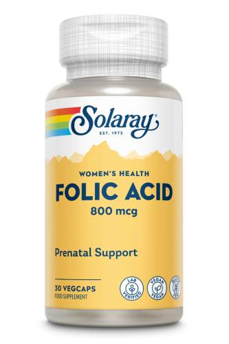 Acid Folic 800 mcg Solaray, 30 capsule vegetale, Secom