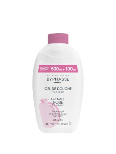 Gel de dus cu rodie roz Plaisir, 600ml, Byphasse