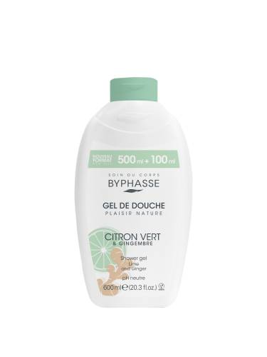Gel de dus cu lime si ghimbir Plaisir Nature, 600ml, Byphasse