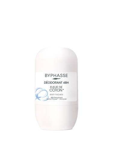 Deodorant roll-on 48h cu flori de bumbac, 50ml, Byphasse