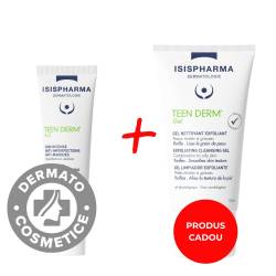 Pachet Crema pentru imperfectiuni Teen Derma AZ 30ml + Gel exfoliant Teen Derm 150ml Gratuit, Isis Pharma