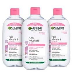 Pachet Apa micelara pentru ten sensibil Skin Naturals, 3 x 700ml, Garnier