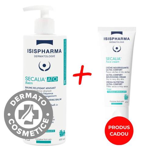 Pachet Balsam calmant pentru piele atopica Secalia 400ml + Crema de fata pentru piele atopica Secalia 40ml Gratuit, Isis Pharma