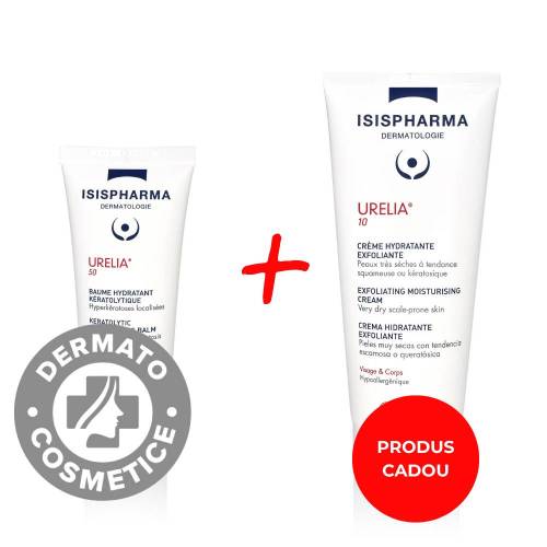 Pachet Crema emolienta pentru piele foarte uscata Urelia 10 150ml + Crema cu uree pentru corp Urelia 50 40ml, Isis Pharma