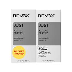 Pachet Solutie pentru luminozitatea tenului cu acid azelaic Just Azelaic Acid 10% Brightening Solution, 30ml, Revox