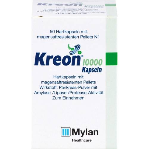 Kreon 10.000 Hartkps.m.magensaftr.überz.Pellets 50 St
