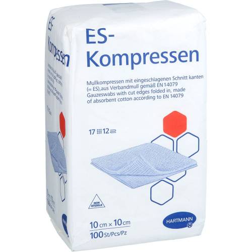 Es-Kompressen unsteril 10x10 cm 12fach 100 St