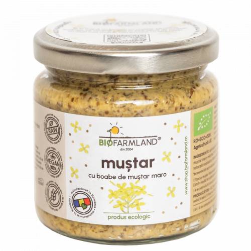 Mustar Classic nr.2, din boabe maro, eco-bio, 195 g, Biofarmland