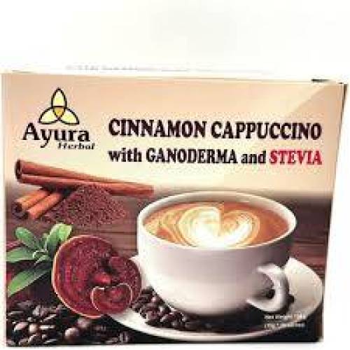 Cafea cu ganoderma, stevie si scortisoara Instant Coffee Mix, 10 plicuri, Ayura Herbal