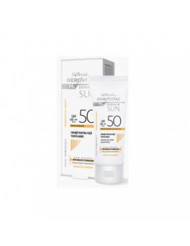Crema pentru fata cu tenta aurie GH3 derma+ sun SPF 50, 50 ml, Gerovital