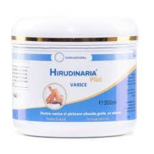 Crema varice Hirudinaria plus cu extract de lipitori, 300 ml, Medicer