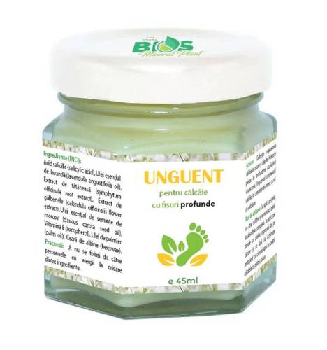 Unguent pentru calcaie cu fisuri profunde, 45 ml, Bios Mineral Plant