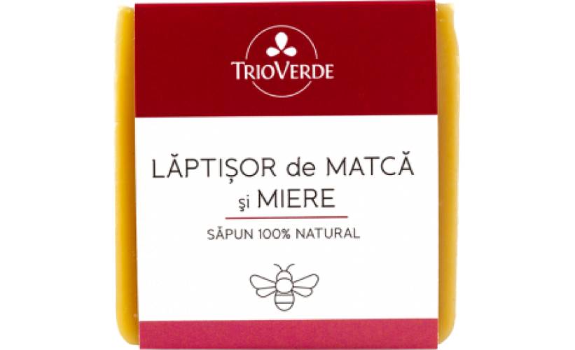 Sapun 100% natural cu Miere si Laptisor de Matca, 110g - Trio Verde