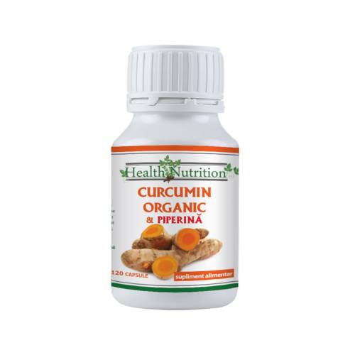 Curcumin Organic si Piperina, 120cps - Health Nutrition