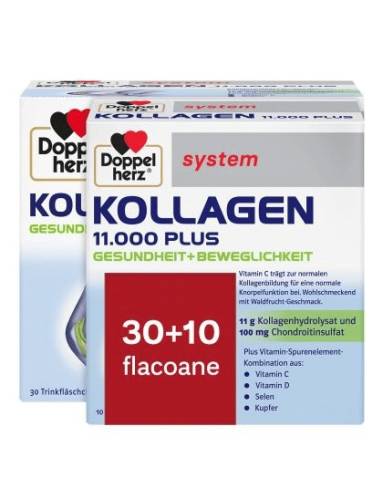 Doppelherz System Kollagen 11.000 plus 30 flacoane + 10 flacoane