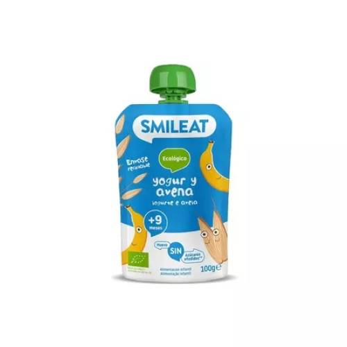 Piure Bio din banane, iaurt și ovăz +9 luni, 100 g – Smileat