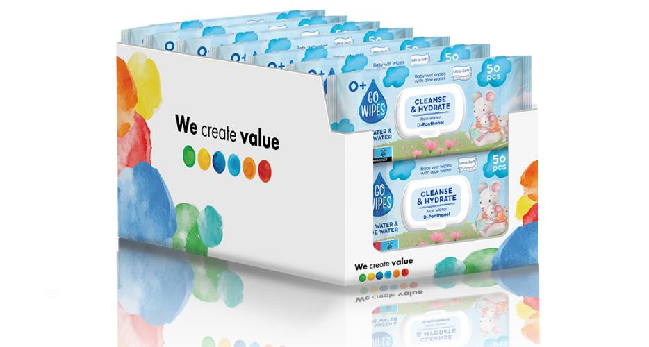 Pachet Servetele umede pentru copii cu Aloe si D-Pantenol, 50 x 14 bucati, Go Wipes