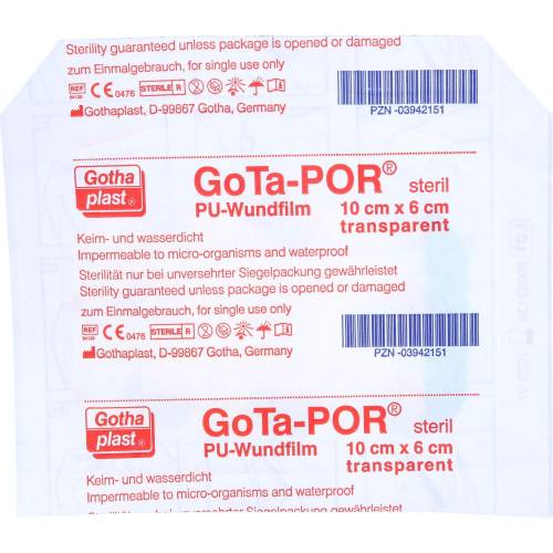 Gota-Por Pu Wundfilm 10x6 cm steril Pflaster 1 St