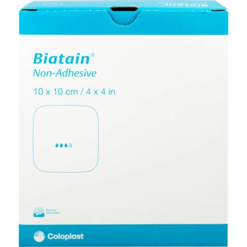 Biatain Schaumverband 10x10 cm nicht haftend 10 St