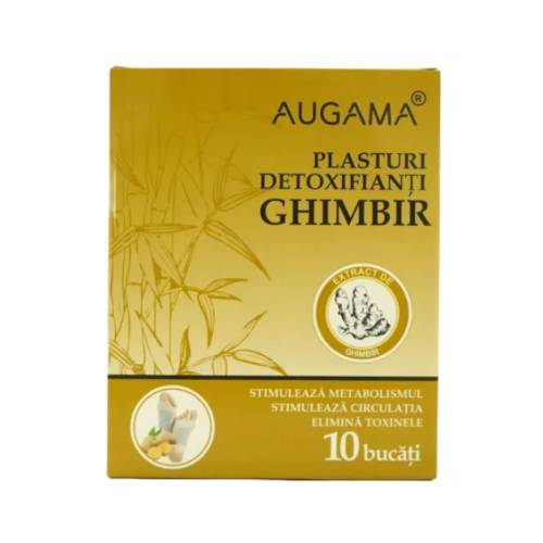 Plasturi detoxifianti cu ghimbir Augama, 10x12 cm, 10 bucati