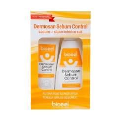 Pachet Lotiune cu sulf 100ml+ Sapun lichid cu sulf 200ml Dermosan Sebum Control, Bioeel