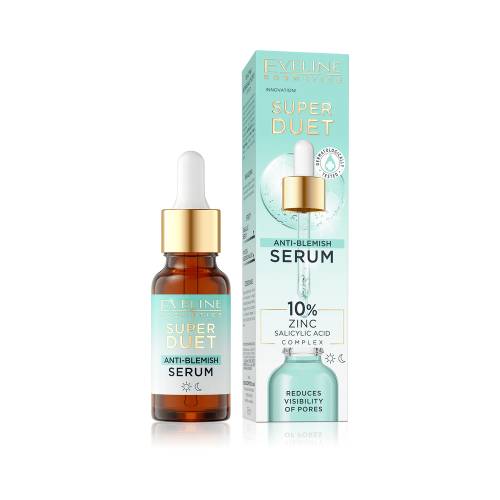 Ser pentru fata anti-imperfectiuni cu 10% zinc si acid salicilic Super Duet, 18ml, Eveline Cosmetics