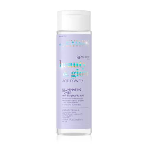 Toner pentru fata iluminator cu 5% acid glycolic, 200ml, Eveline Cosmetics