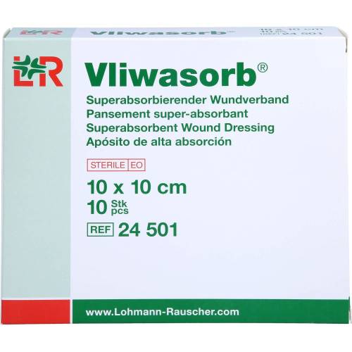 Vliwasorb superabsorb.Saugkomp.steril 10x10 cm 10 St