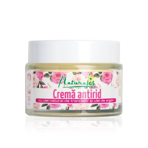Crema antirid cu ulei de trandafiri si ulei de argan, 50 ml, Naturalis