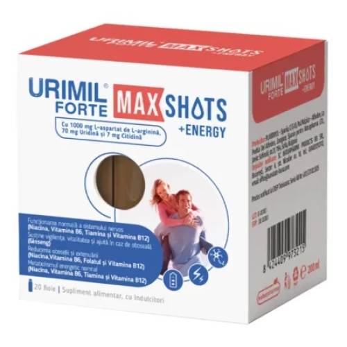 Urimil Forte Max Shots +Energy, 20 fiole – Naturpharma
