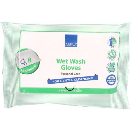 Feuchte Einmalwaschhandschuhe o.Parfüm 8 St