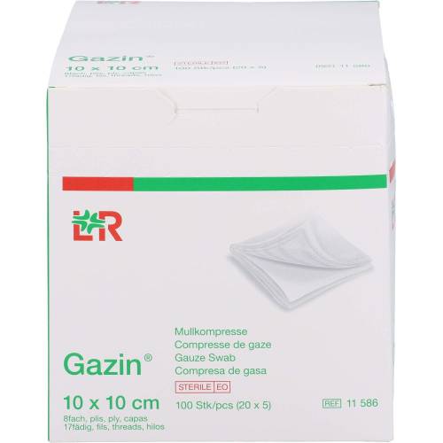 Gazin Mullkomp.10x10 cm steril 8fach 100 St