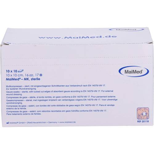 Maimed Mk Kompr.10x10 cm steril 16fach Box 100 St