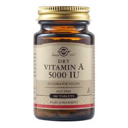 Vitamina A uscata, 5000 UI, 100 tablete, Solgar