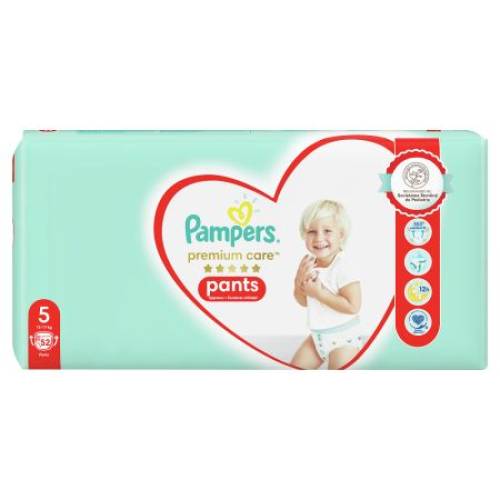 Scutece chilotel Premium Care Pants Mega Box Marimea 5 12-17 kg, 52 buc, Pampers