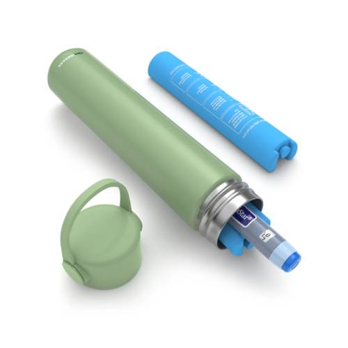 Termos portabil pentru insulina, capacitate 1 stilou, Kekhealth Disconcare Holidaym, Apple Green