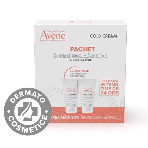 Pachet Crema concentrata pentru maini Cold Cream 50ml + 50ml, Avene
