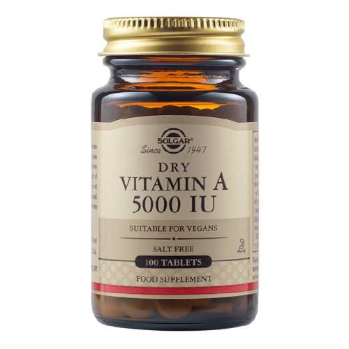 Vitamina A uscata, 5000 UI, 100 tablete, Solgar