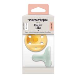 Suzeta ortodontica Breast Like, Galben/Verde Mint, 0-6 luni, 2 bucati, Tommee Tippee