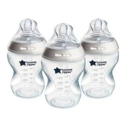 Set biberoane cu autosterilizare Natural Start, 0 luni+, 3 bucati*260 ml, Tommee Tippee