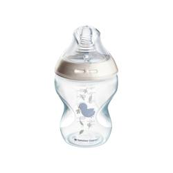 Biberon Natural Start cu decoratiune, +0luni, 260ml, Tommee Tippee