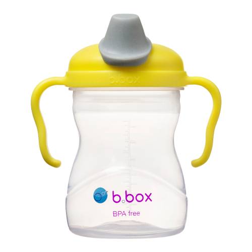 Cana de tranzitie cu cioc, +4l, Galben/Gri, 240 ml, B.box