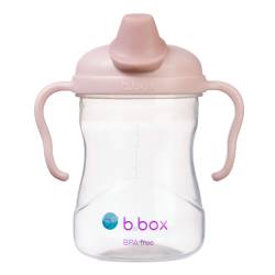 Cana de tranzitie cu cioc, +4l, Roz pudra, 240 ml, B.box