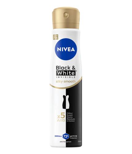 Deodorant spray pentru femei Black & White Silky Smooth, 250ml, Nivea