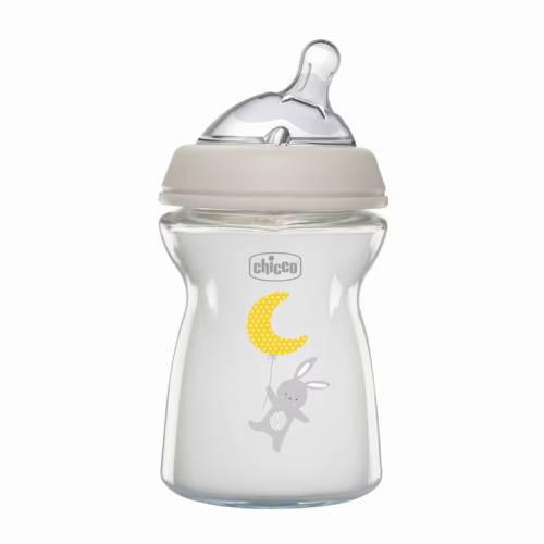 Biberon din sticla Natural Feeling 0 luni+, 250ml, Chicco
