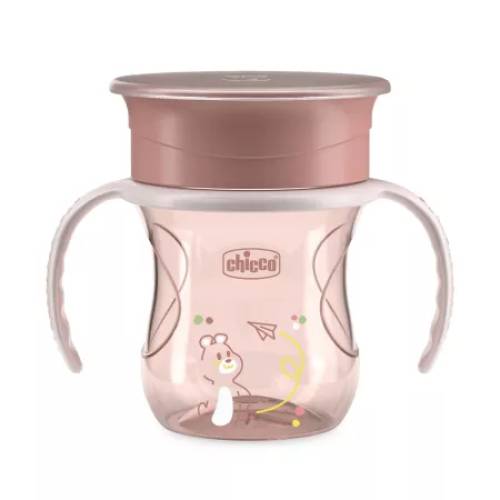 Canuta 360 Perfect Cup pentru copii 12 luni+ Roz, 200ml, Chicco
