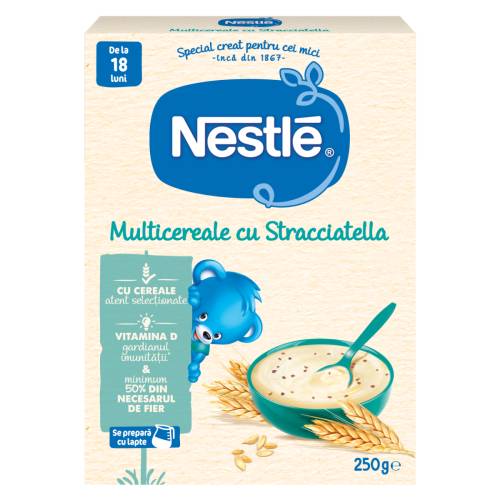 Multicereale cu Stracciatella pentru copii de la 18 luni, 250g, Nestle