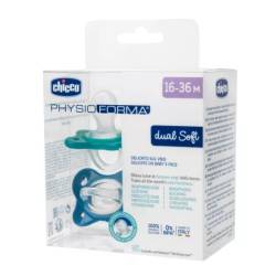 Suzeta anatomica PhysioForma Dual Soft Bleu 16-36 luni, 2 bucati, Chicco