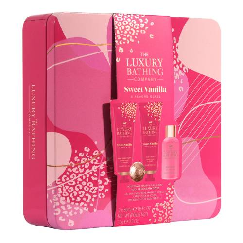 Set cadou Relax & Unwind, Sweet Vanilla & Almond Glaze, 4 articole, The Luxury Bathing Company