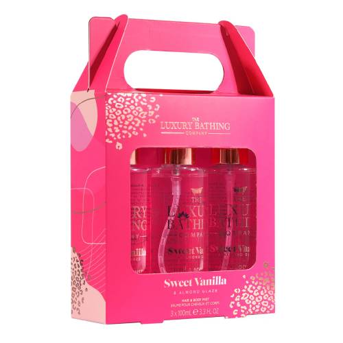 Set cadou Spray-uri parfumate Tempting Trio, Sweet Vanilla&Almond Glaze, 3*100 ml, The Luxury Bathing Company